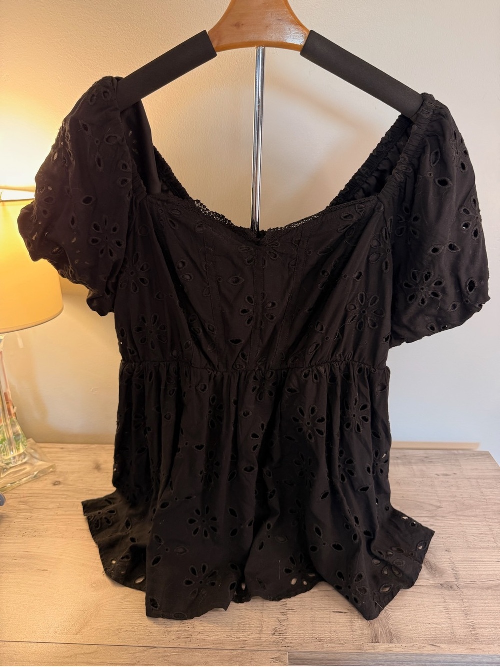 Torrid Black Eyelet Babydoll Blouse